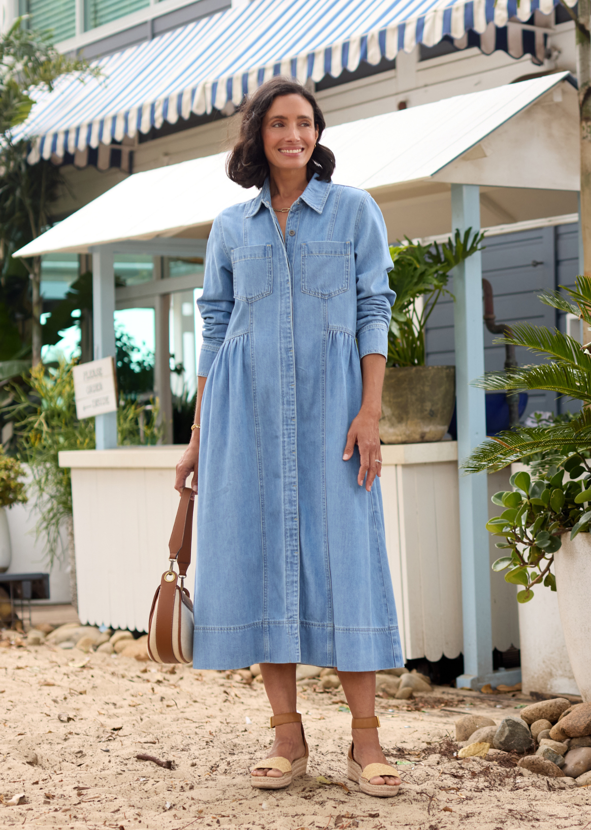 MONTANA LONG SLEEVE DENIM DRESS - LIGHT BLUE