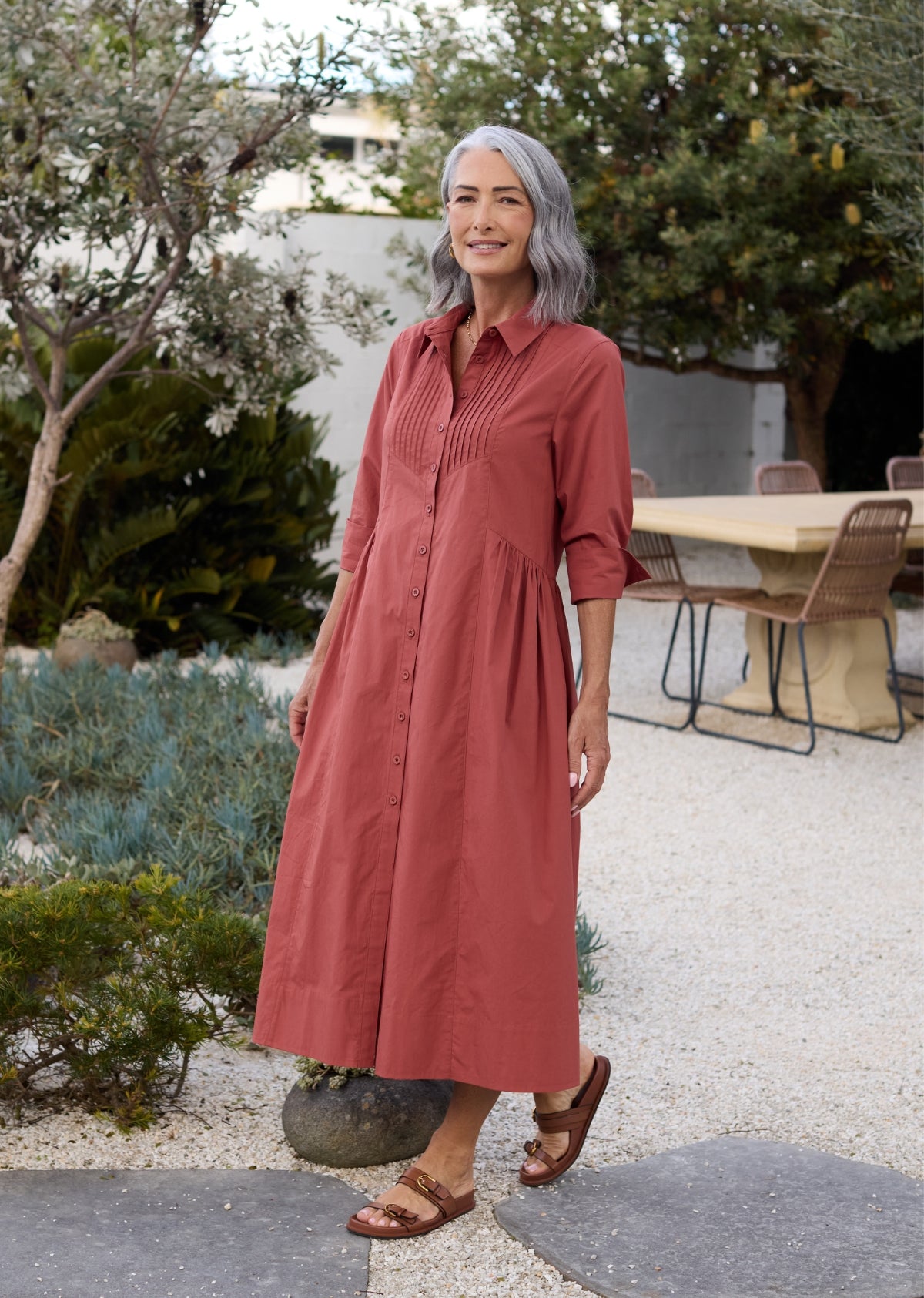 SUSIE SHIRTDRESS - TERRACOTTA