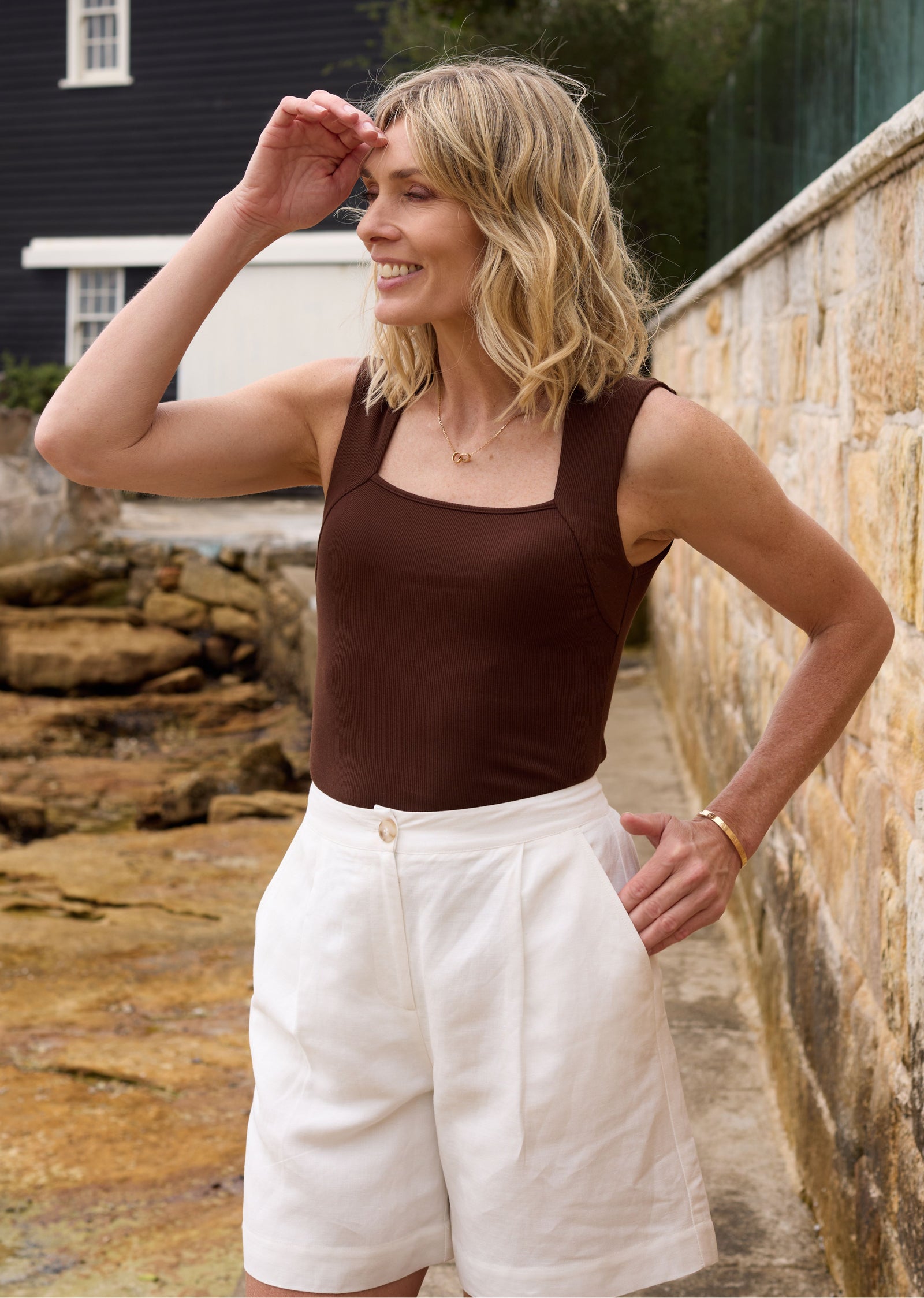 JEMIMA RIB TANK - CHOCOLATE