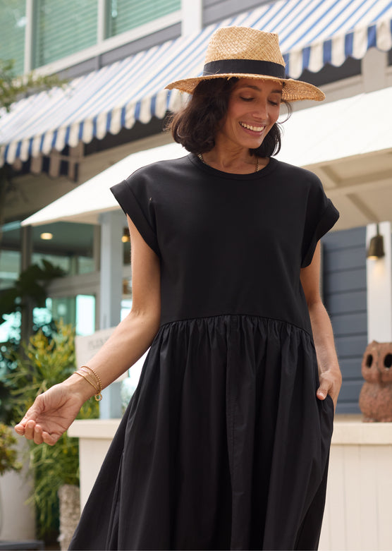 GRETA MIDI DRESS - BLACK - PETITE
