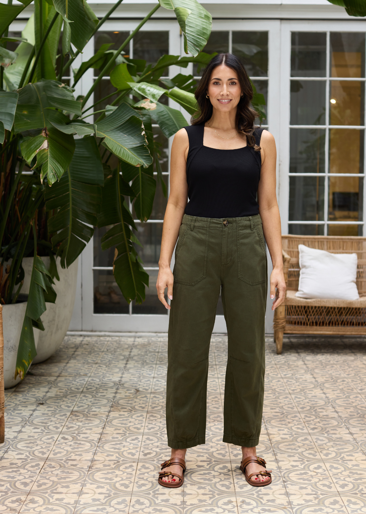 EVIE CROP PANT - KHAKI