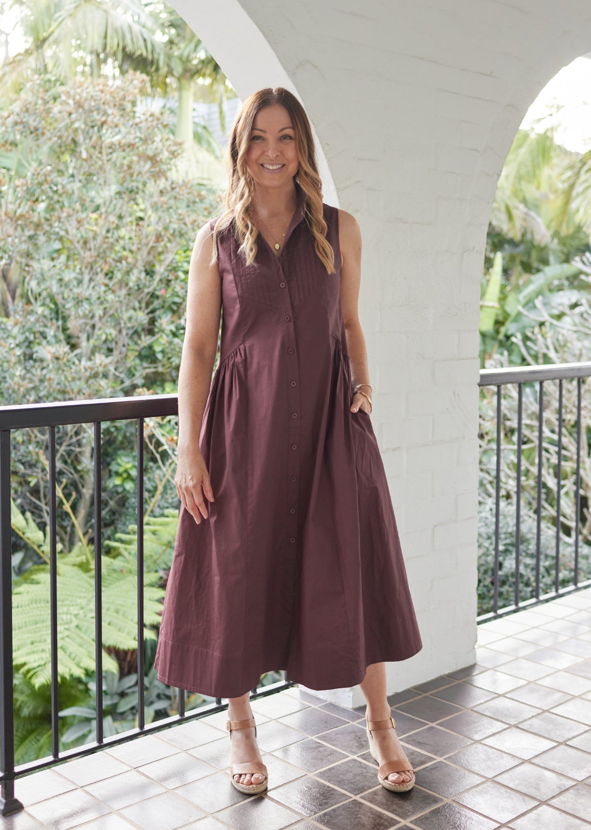 CORINNE SHIRTDRESS - PLUM