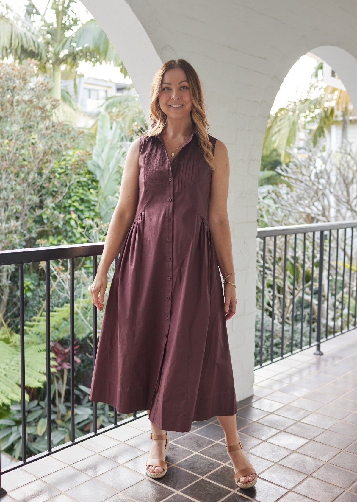CORINNE SHIRTDRESS - PLUM