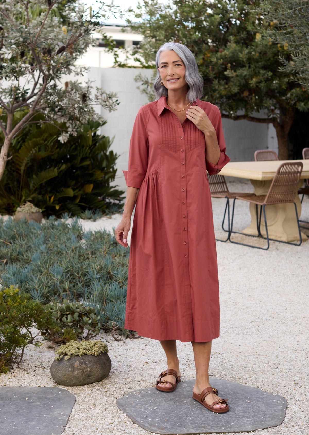 SUSIE SHIRTDRESS - TERRACOTTA