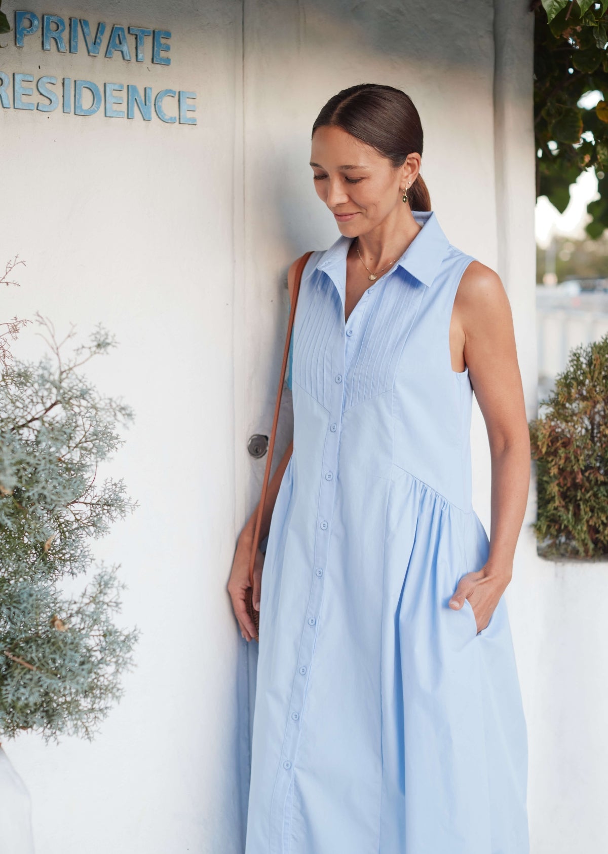 CORINNE SHIRTDRESS - SKY BLUE