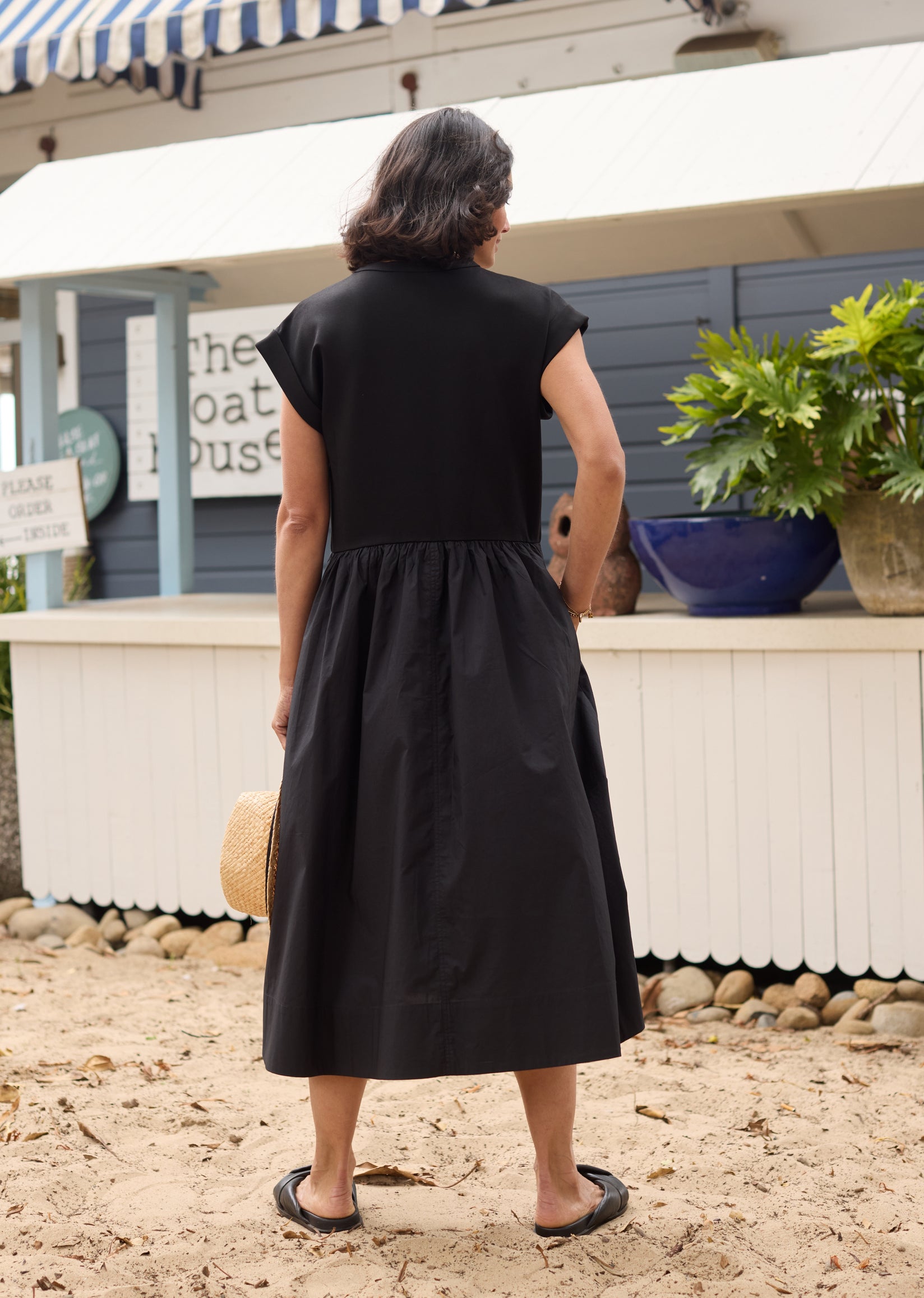 GRETA MIDI DRESS - BLACK - PETITE