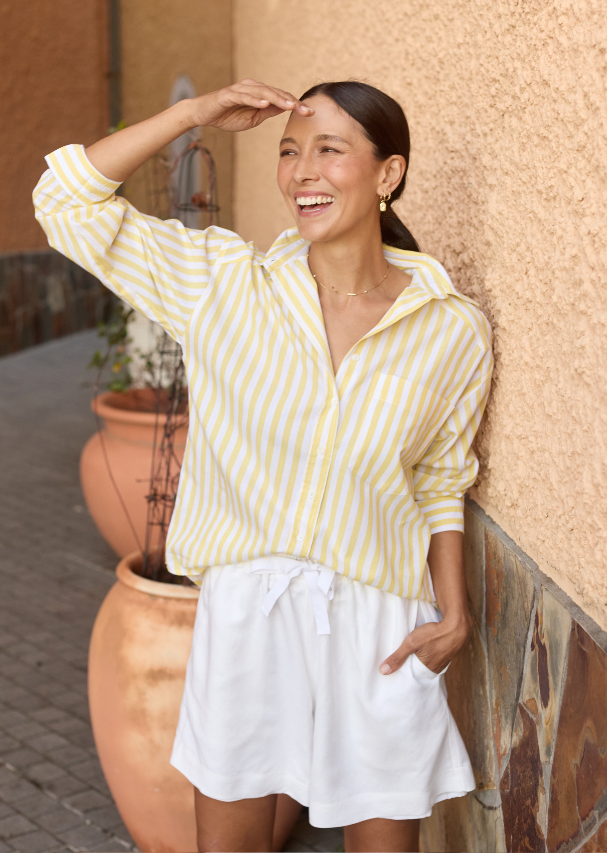 BERTIE STRIPE SHIRT - LEMON