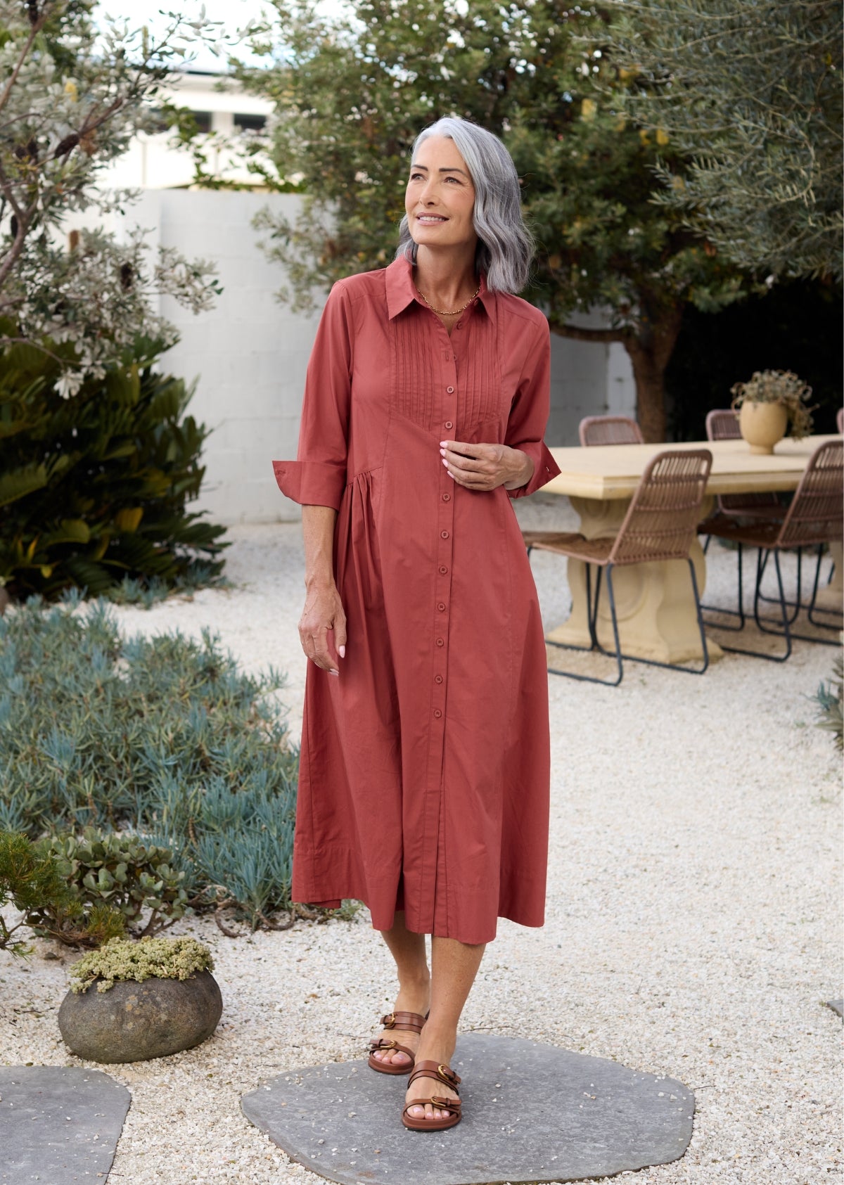 SUSIE SHIRTDRESS - TERRACOTTA
