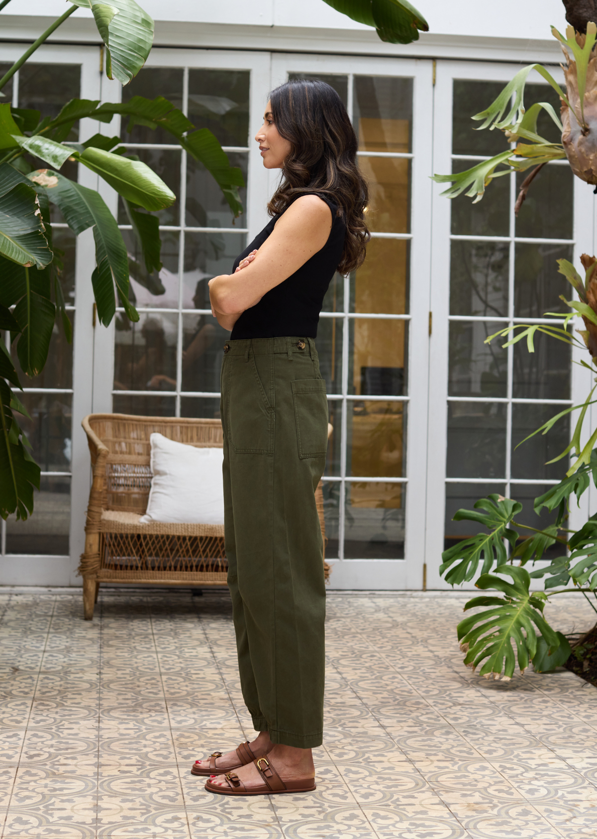 EVIE CROP PANT - KHAKI