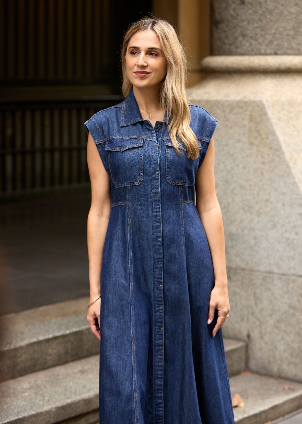 RUMI DENIM SHIRTDRESS - INDIGO