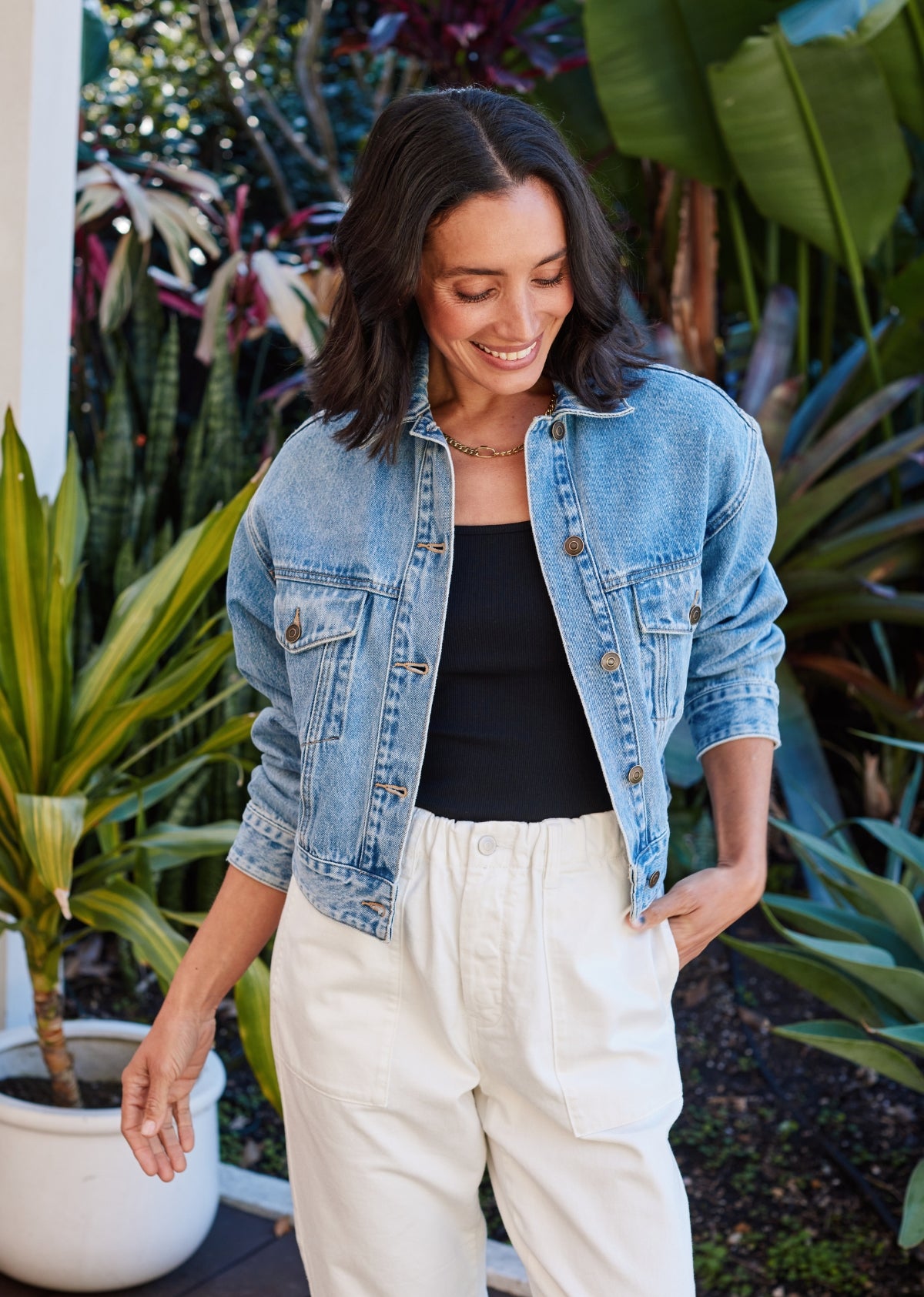 CHARLIE CROP DENIM JACKET