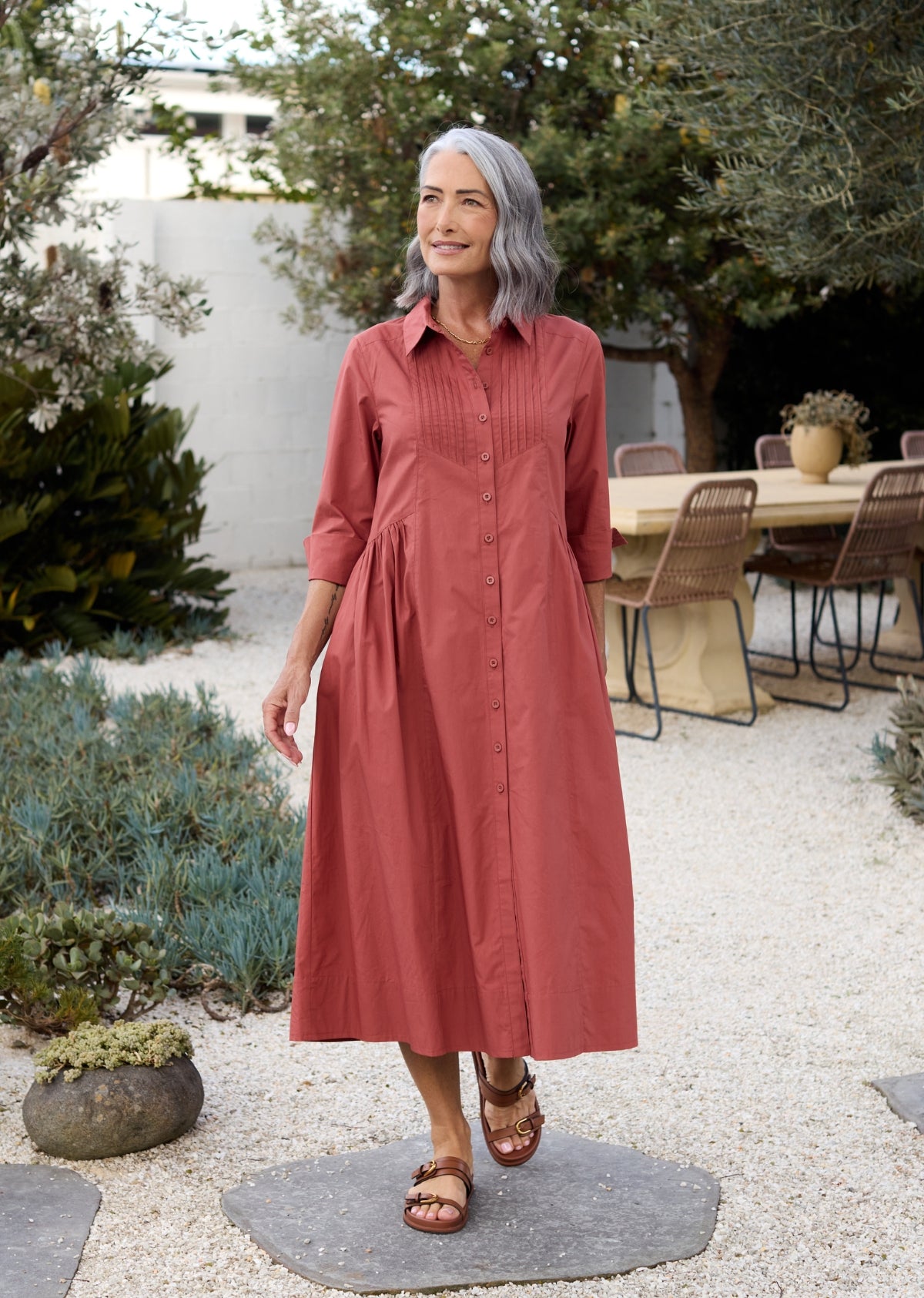SUSIE SHIRTDRESS - TERRACOTTA