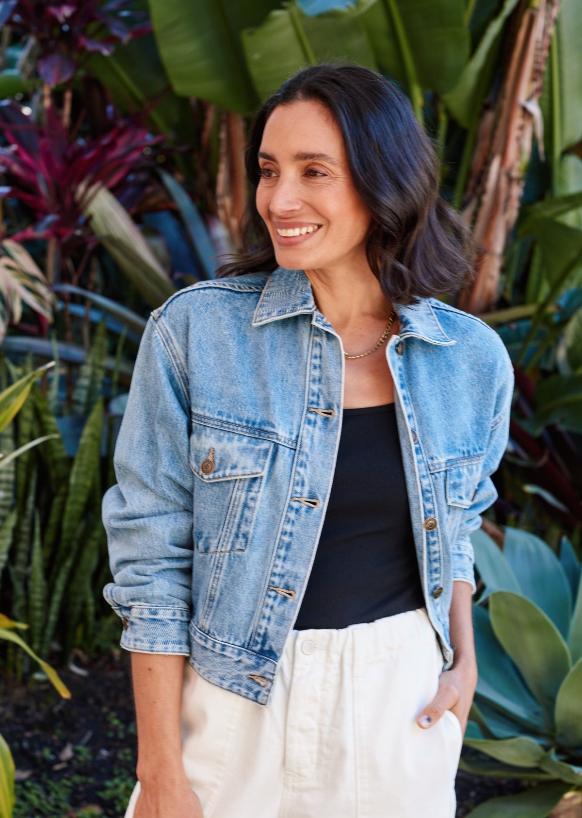 CHARLIE CROP DENIM JACKET