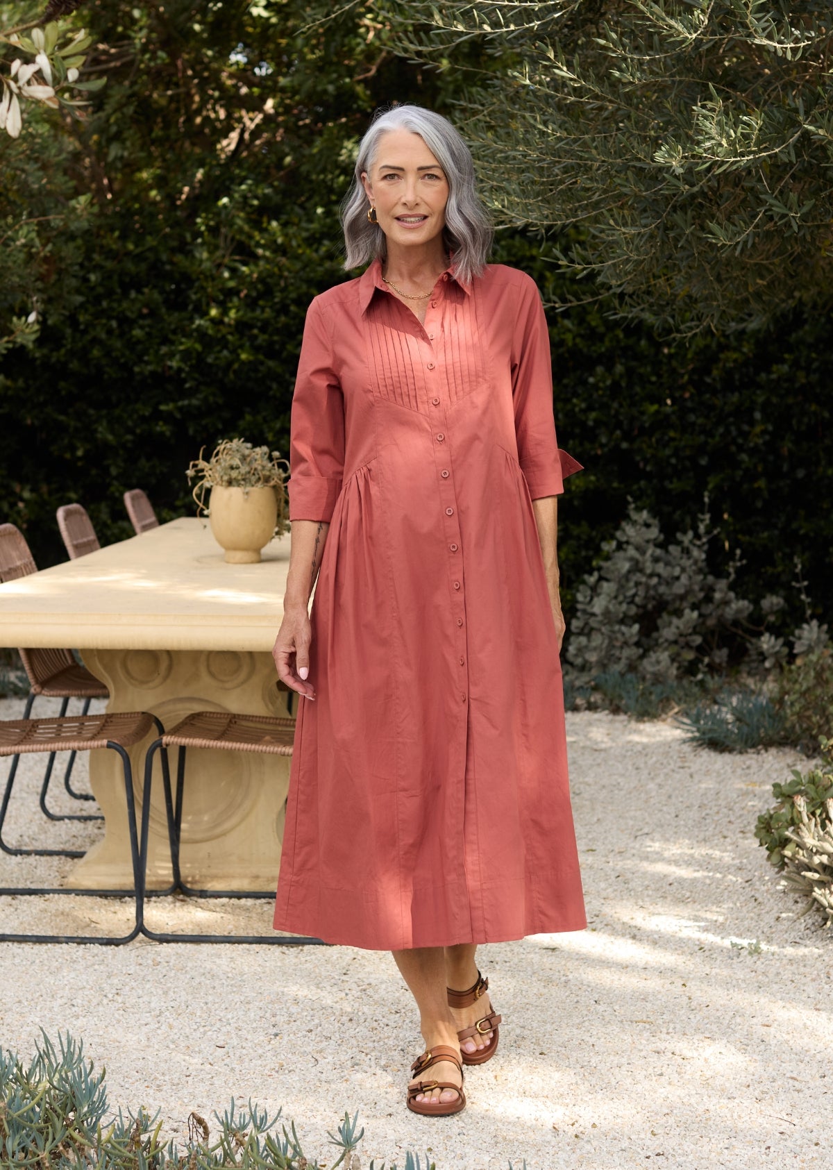 SUSIE SHIRTDRESS - TERRACOTTA