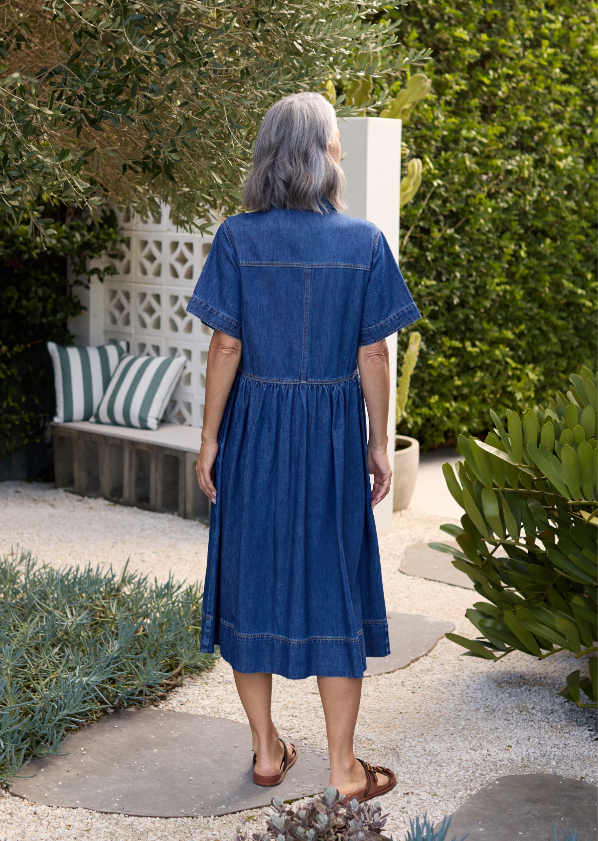 MONTANA DENIM SHIRTDRESS - MID BLUE