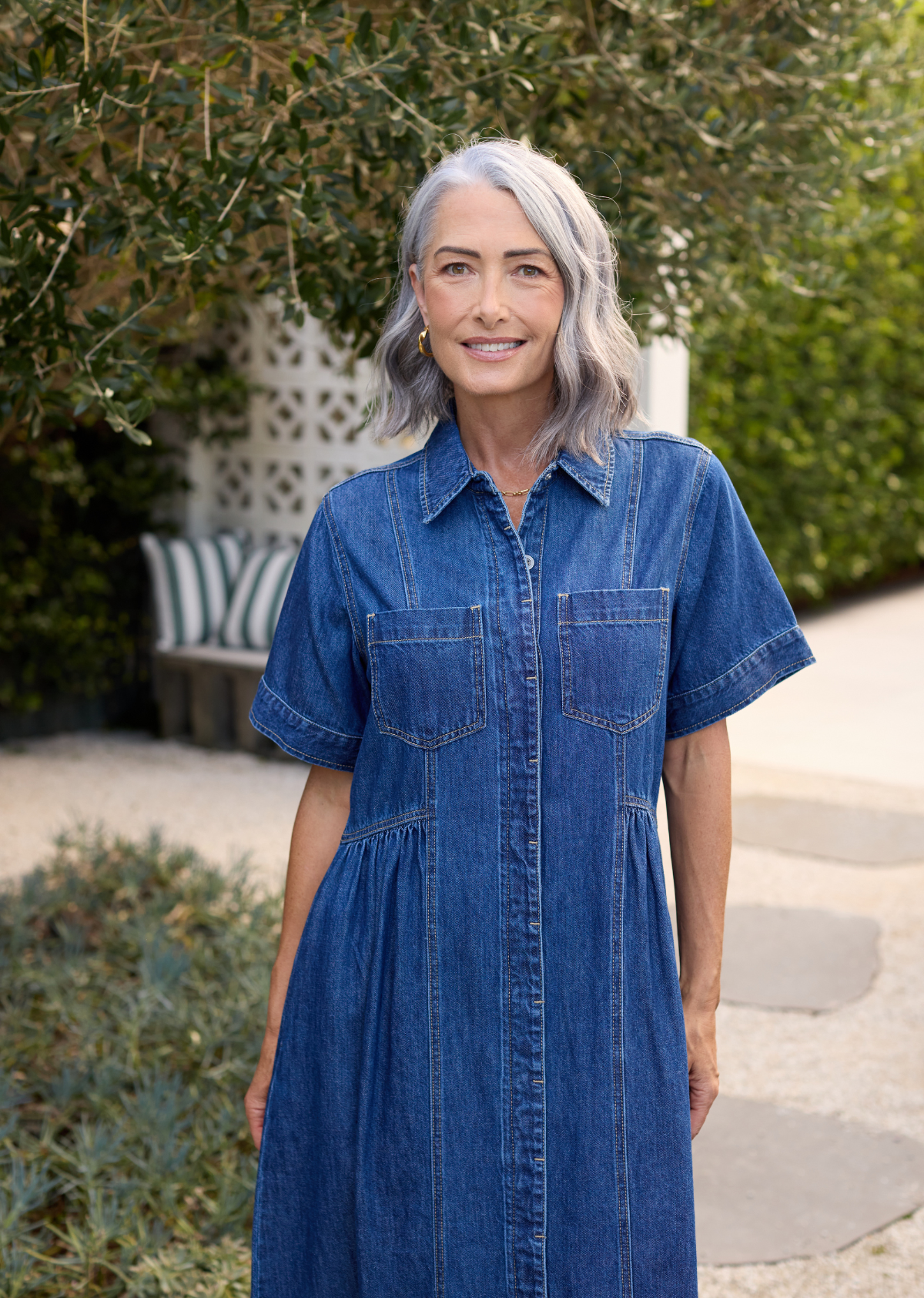 MONTANA DENIM SHIRTDRESS - MID BLUE