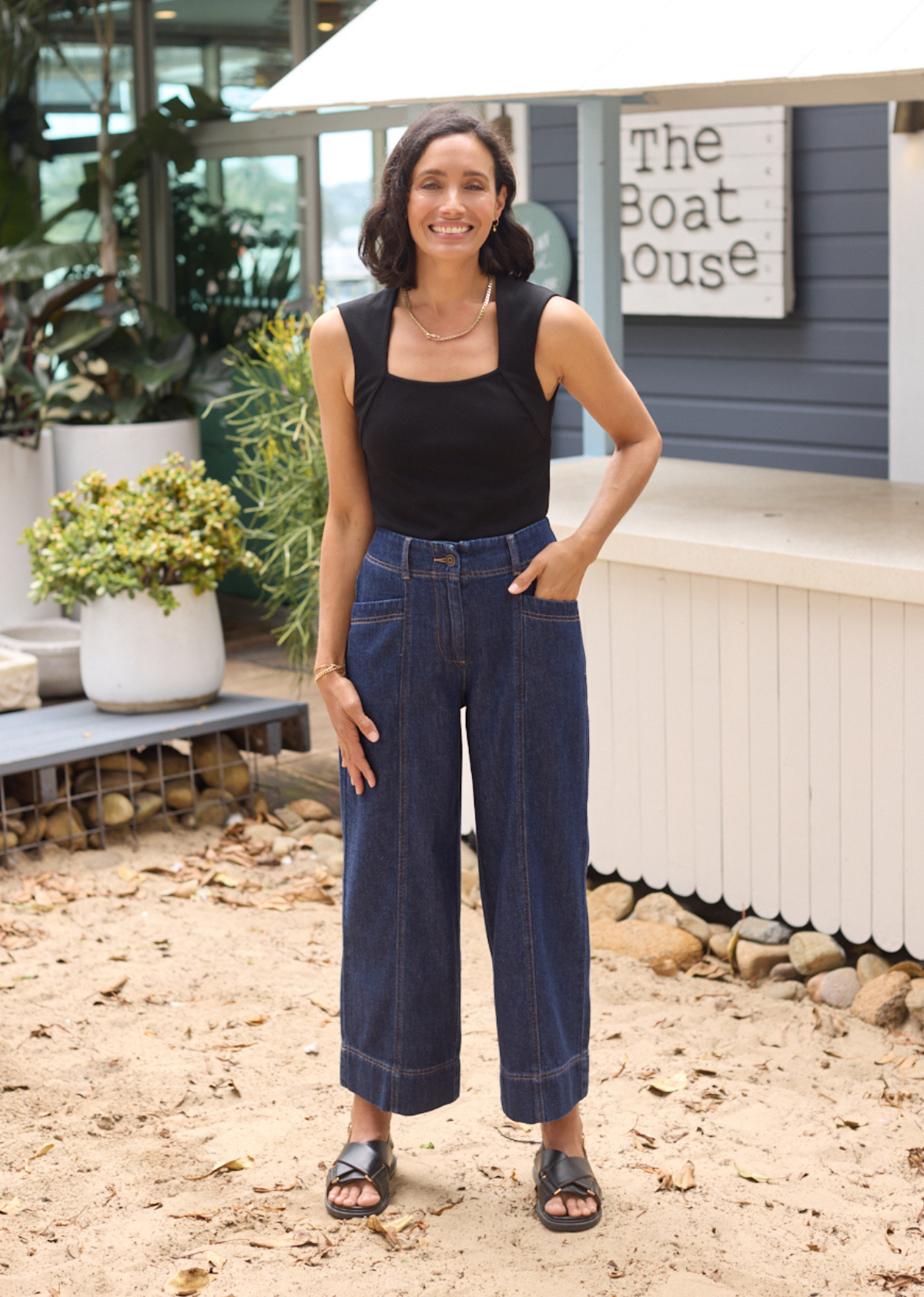 GOLDIE CROP DENIM PANT - INDIGO