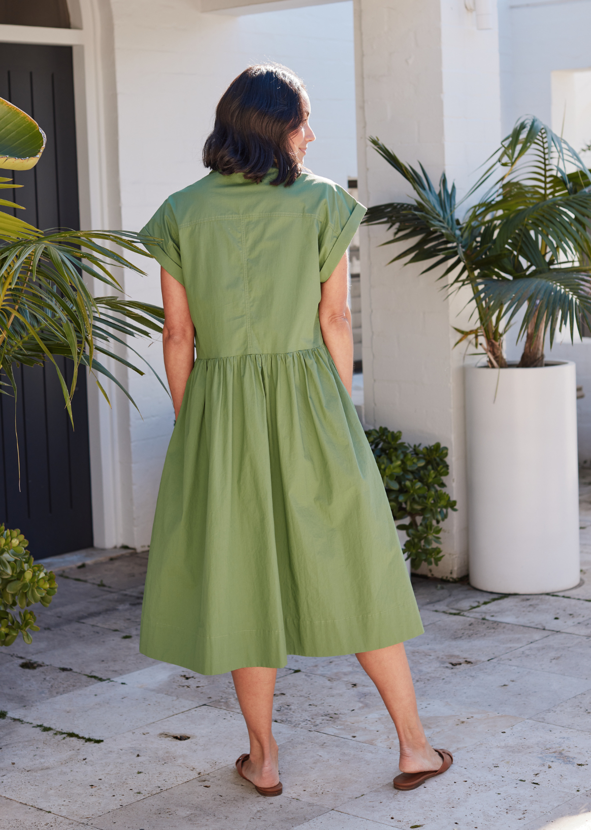 HARPER SHIRTDRESS - APPLE GREEN - PETITE
