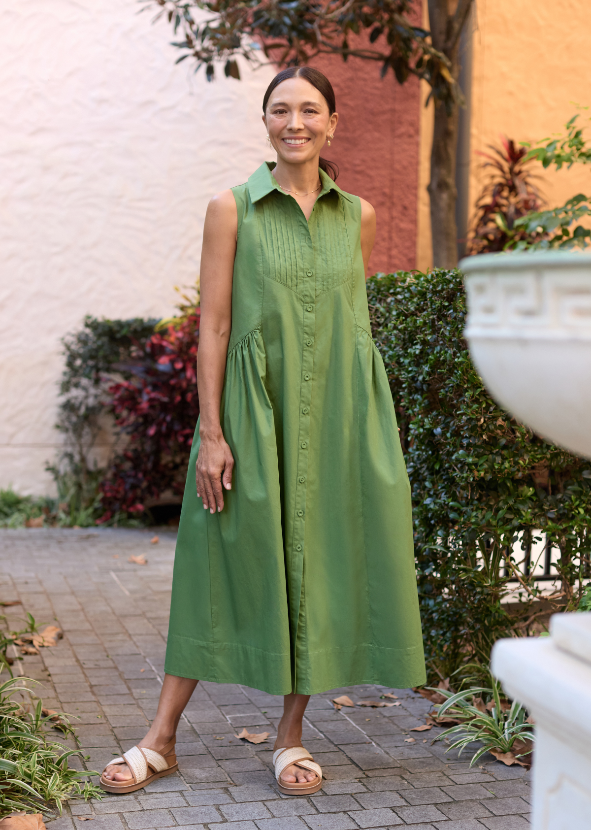 CORINNE SHIRTDRESS - APPLE GREEN