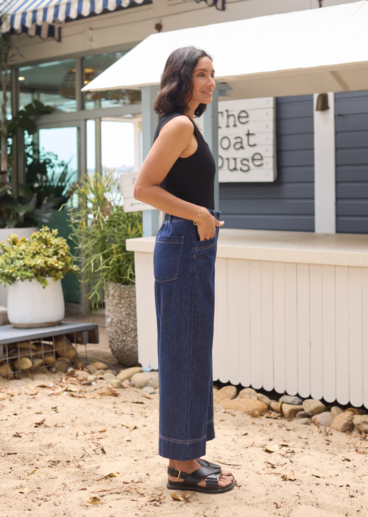 GOLDIE CROP DENIM PANT - INDIGO