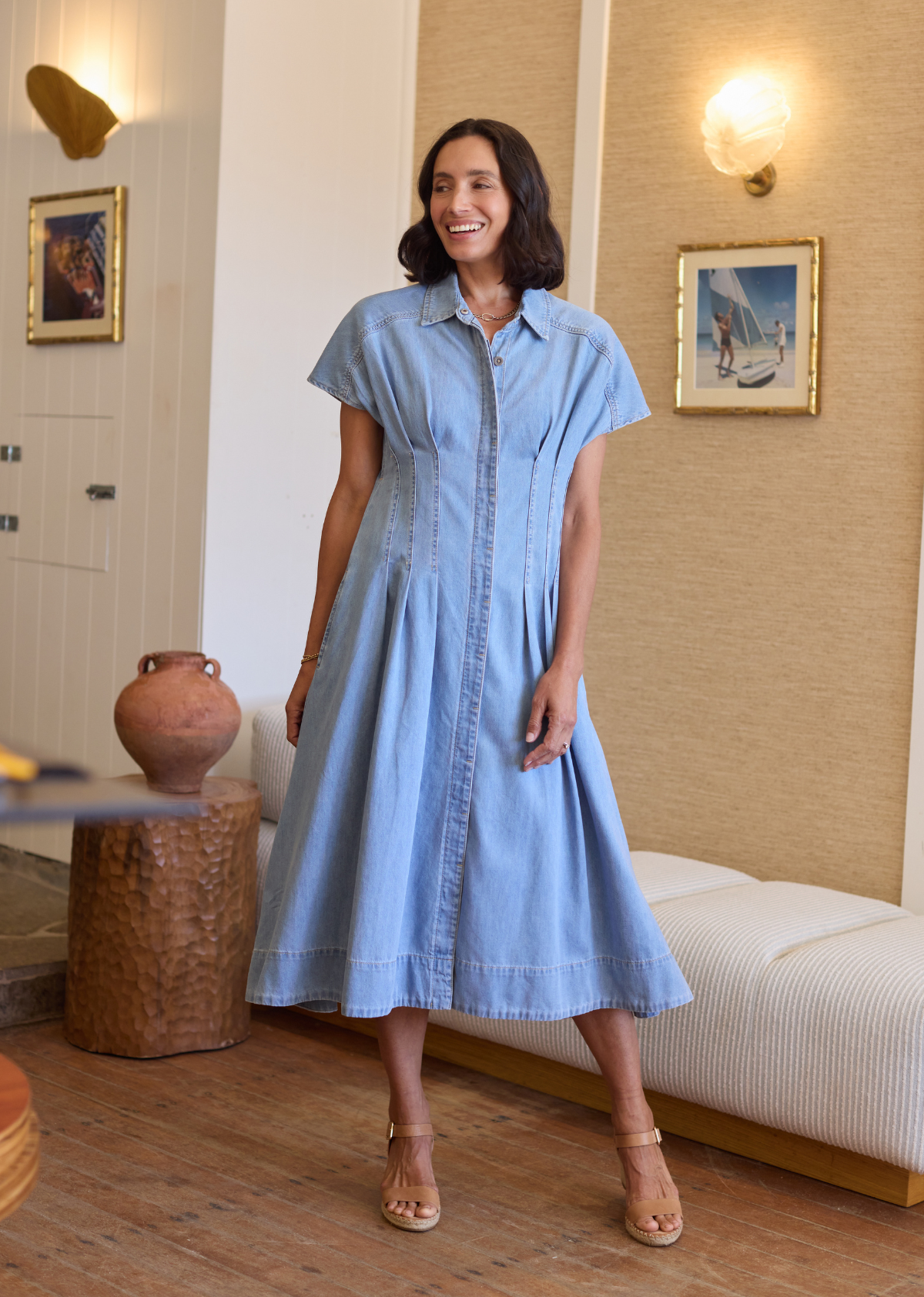 CAMILLE DENIM DRESS - LIGHT BLUE - M A Y E CAMILLE DENIM DRESS - LIGHT BLUE - M A Y E