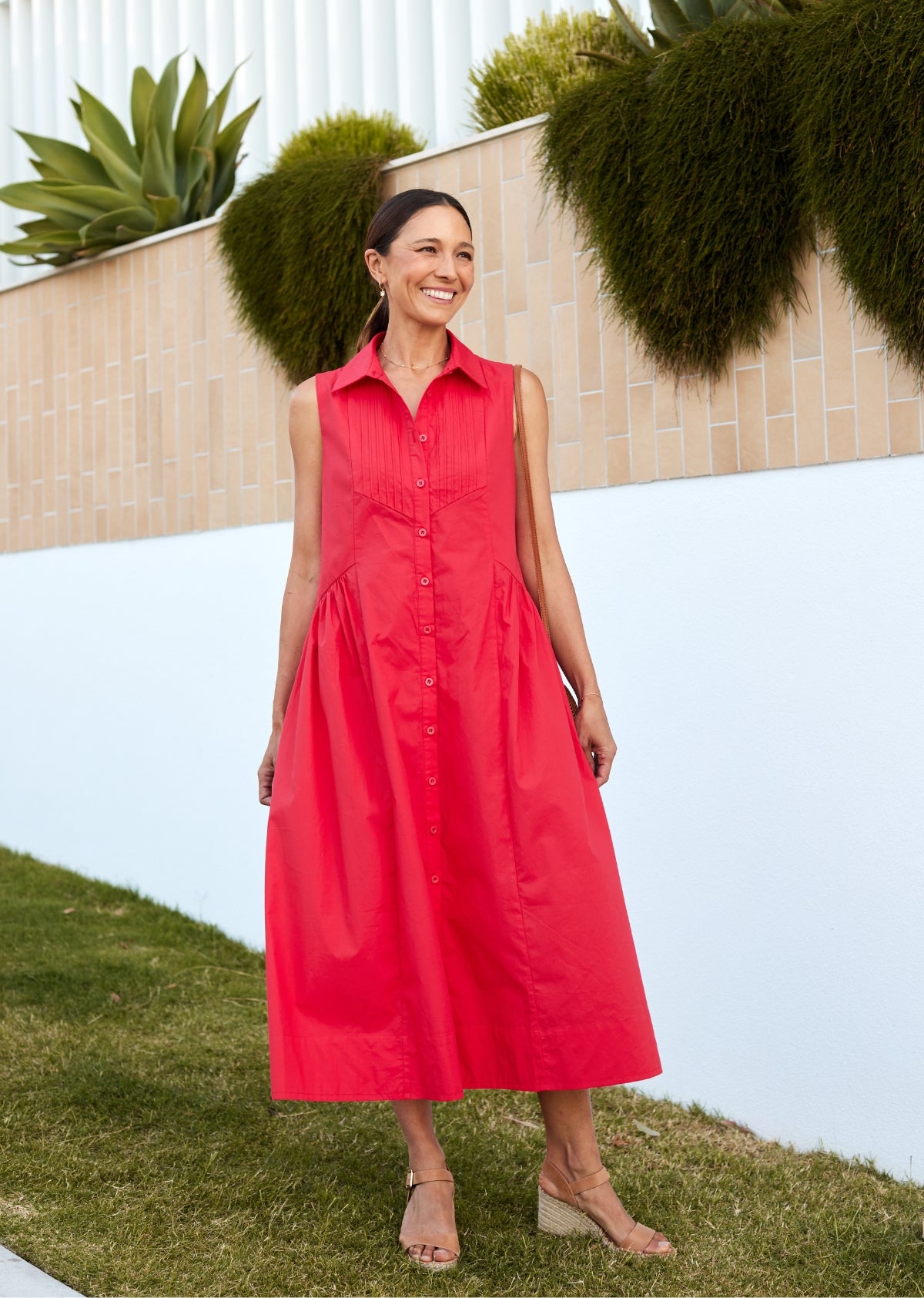 CORINNE SHIRTDRESS - RASPBERRY