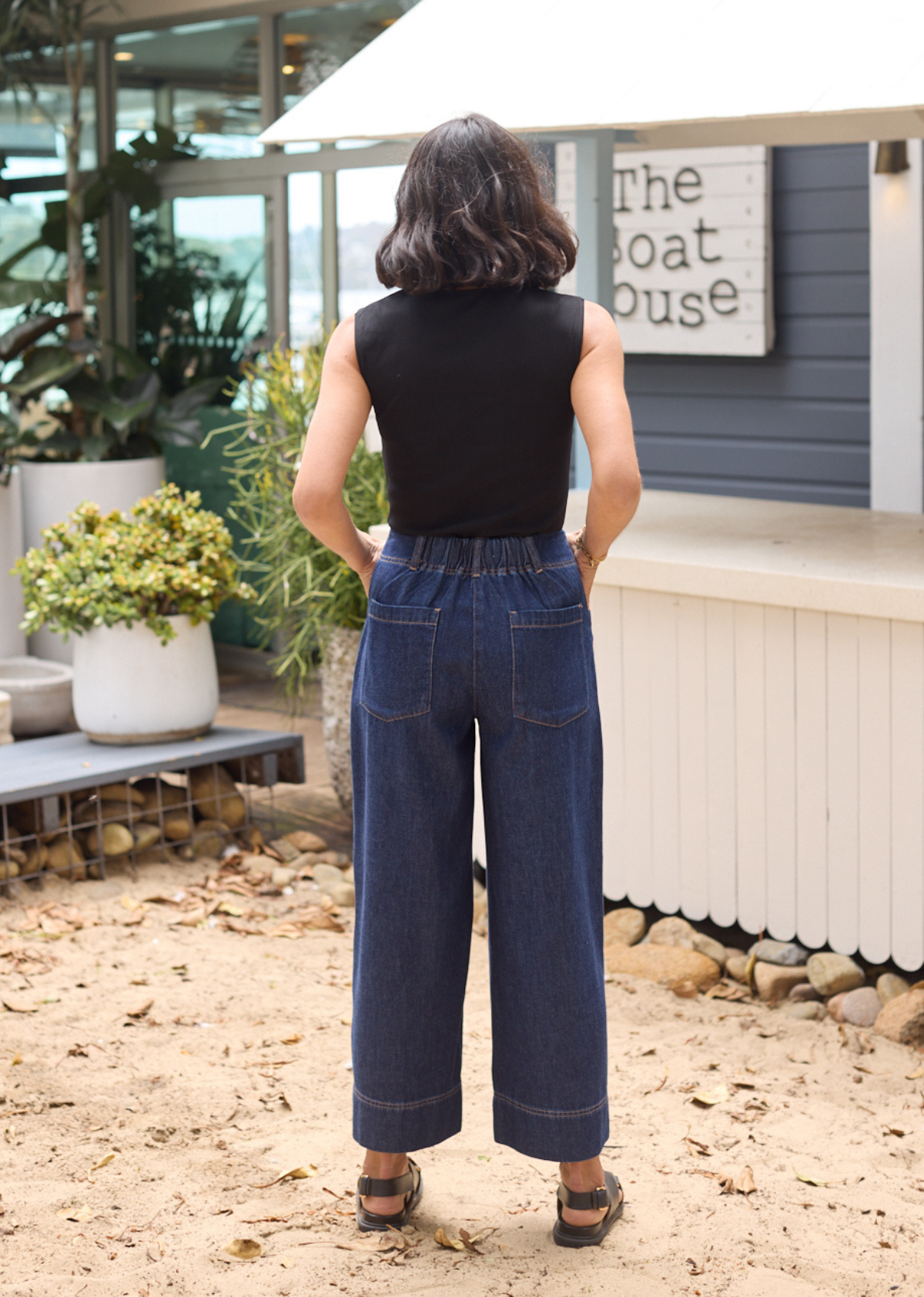 GOLDIE CROP DENIM PANT - INDIGO