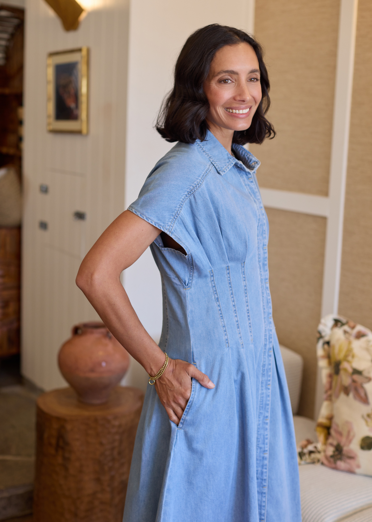 CAMILLE DENIM DRESS - LIGHT BLUE
