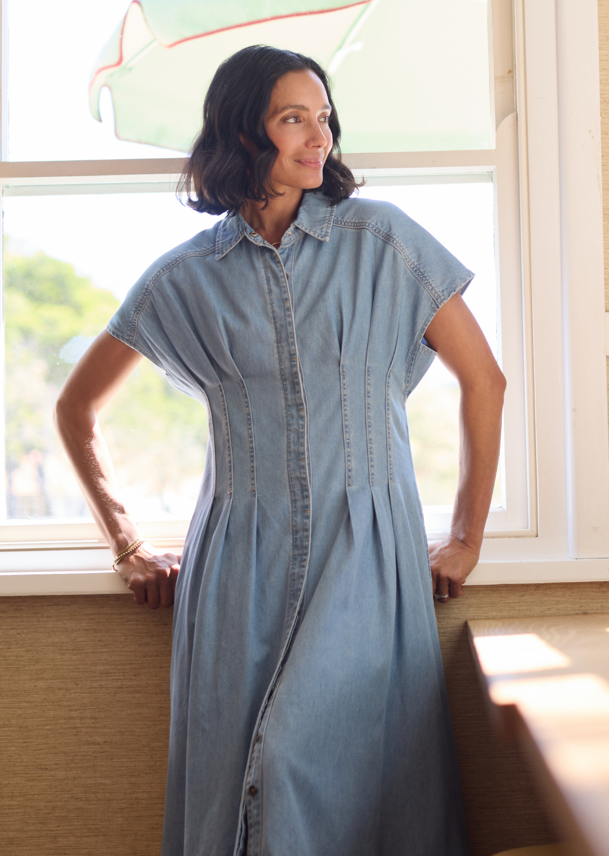 CAMILLE DENIM DRESS - LIGHT BLUE
