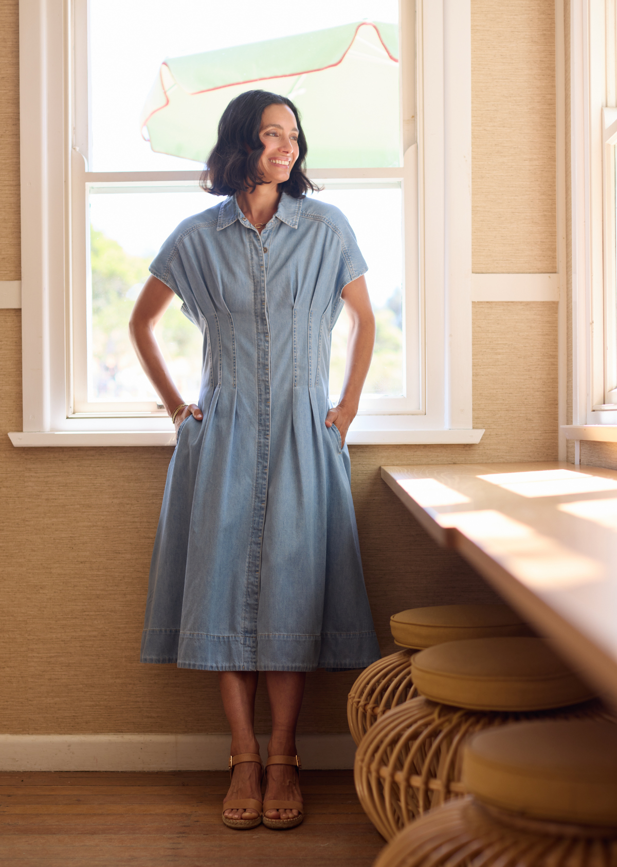 CAMILLE DENIM DRESS - LIGHT BLUE