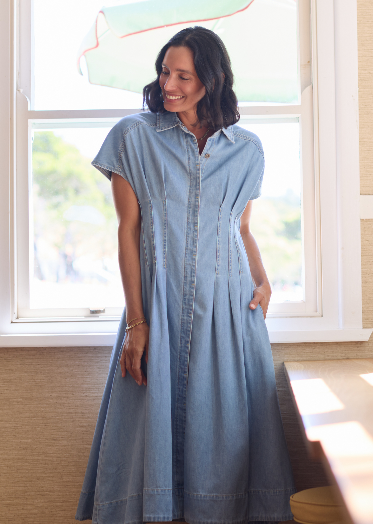 CAMILLE DENIM DRESS - LIGHT BLUE