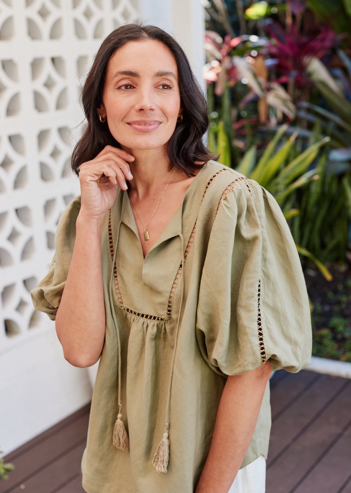 SASKIA TOP - OLIVE