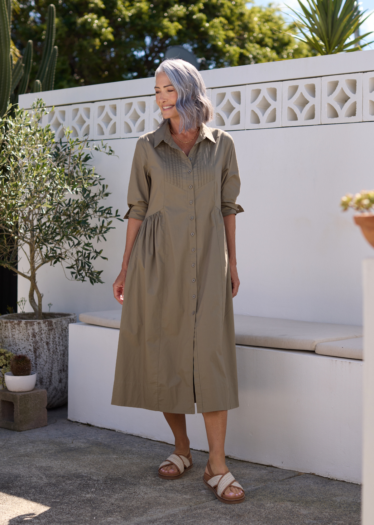 SUSIE SHIRTDRESS - SAGE