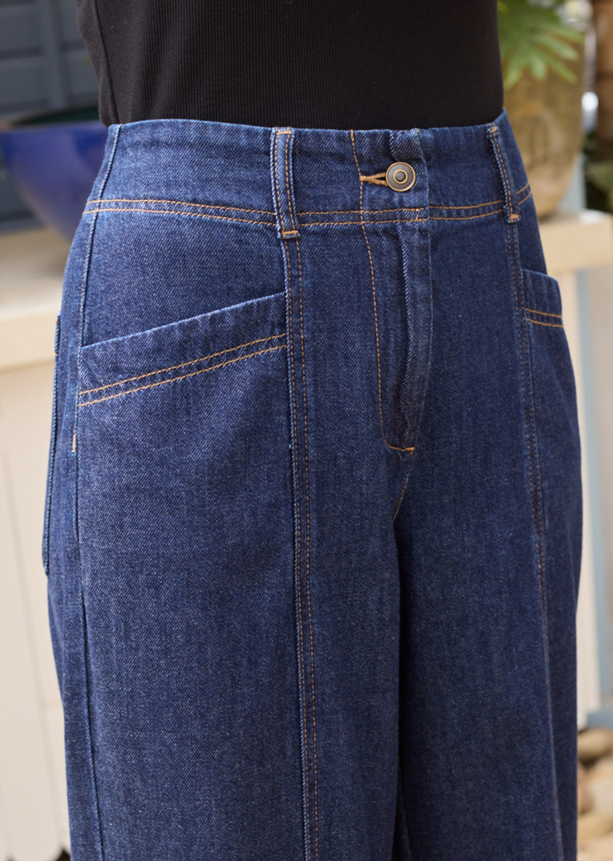 GOLDIE CROP DENIM PANT - INDIGO