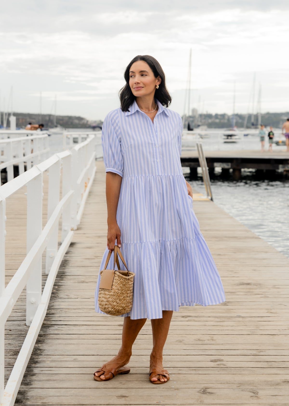 MARNIE SHIRTDRESS - SKY BLUE - PETITE