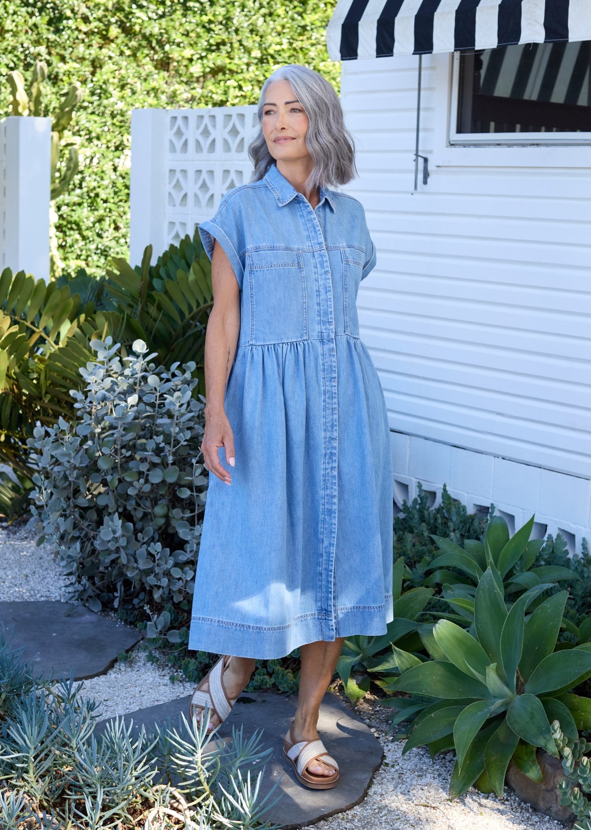 pale blue denim dress MONTANA DENIM SHIRTDRESS - LIGHT BLUE