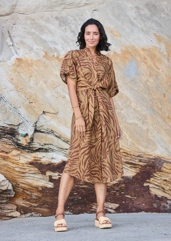 CHLOE MIDI DRESS - AZURA PRINT - PETITE