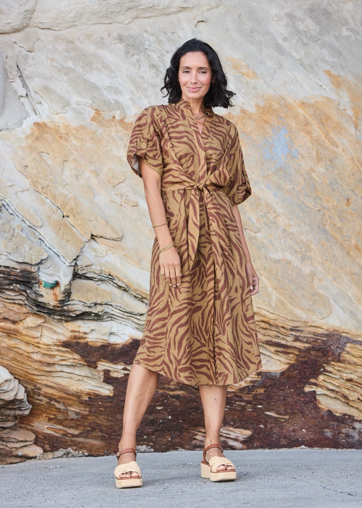 CHLOE MIDI DRESS - AZURA PRINT - PETITE