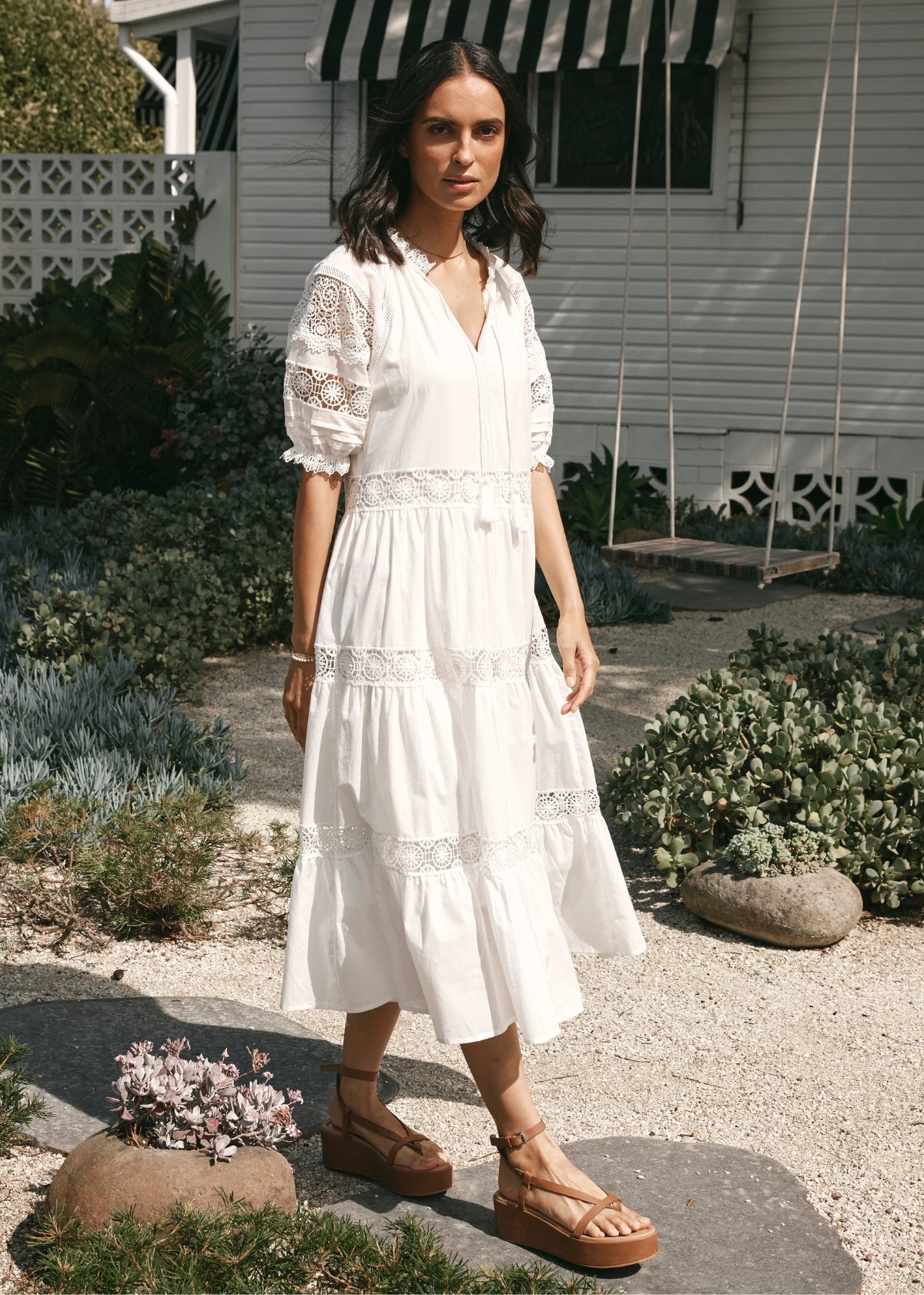 macy's white dress Carve Designs Women's Macy Madrid Print LG a whimsical flower girl dress with flutter sleeves and embellished lace Fashion Dresses Macys White Lace