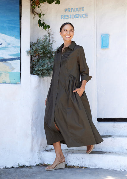 SUSIE SHIRTDRESS - KHAKI - M A Y E