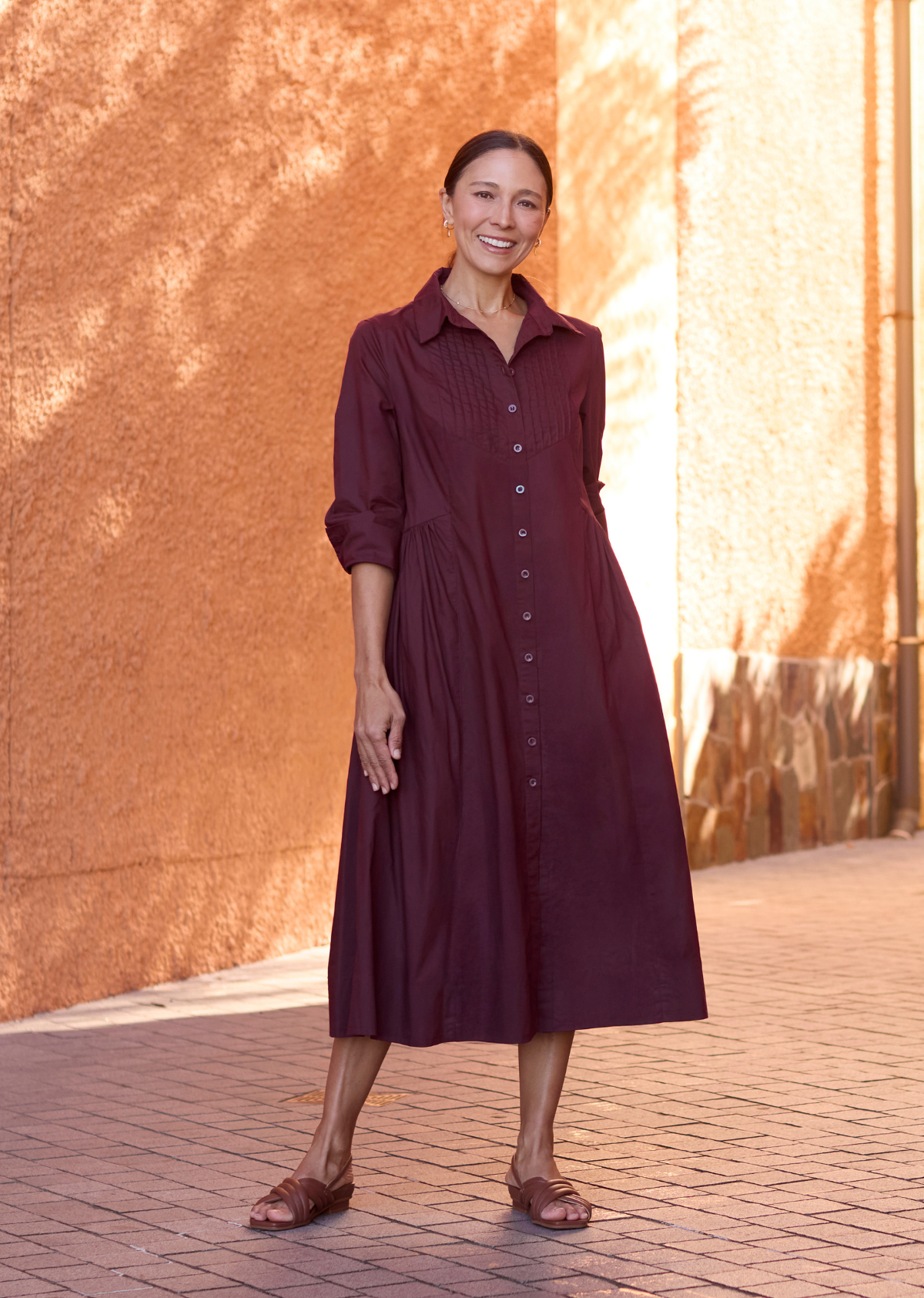 SUSIE SHIRTDRESS - WINE