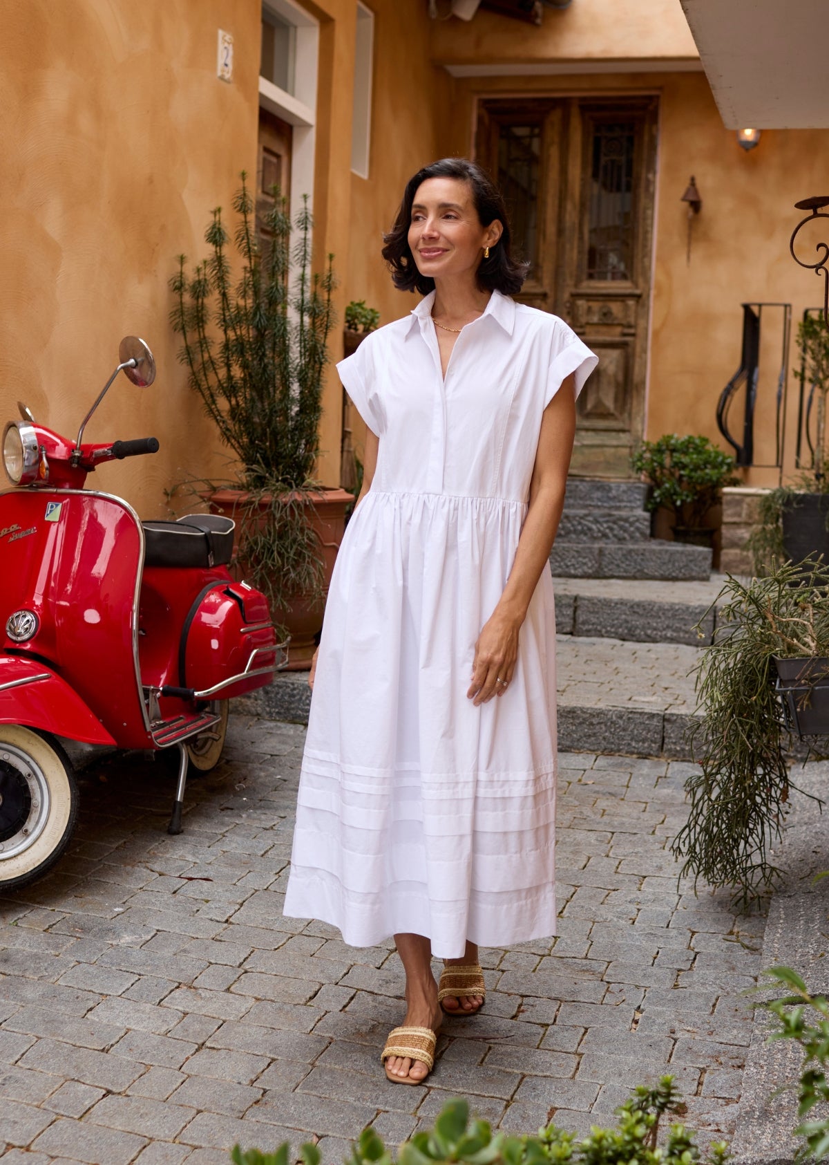 GRACIE SHIRTDRESS - WHITE - PETITE