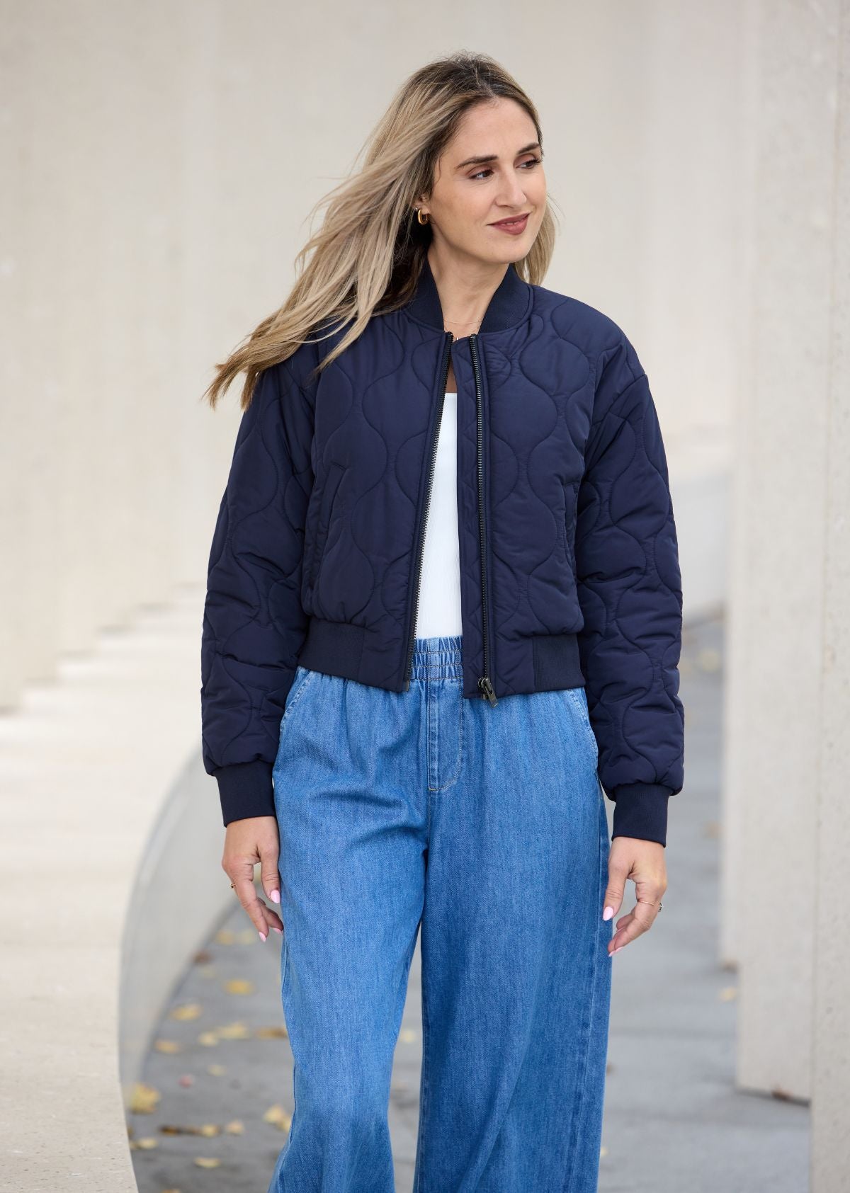 REECE BOMBER JACKET - FRENCH NAVY