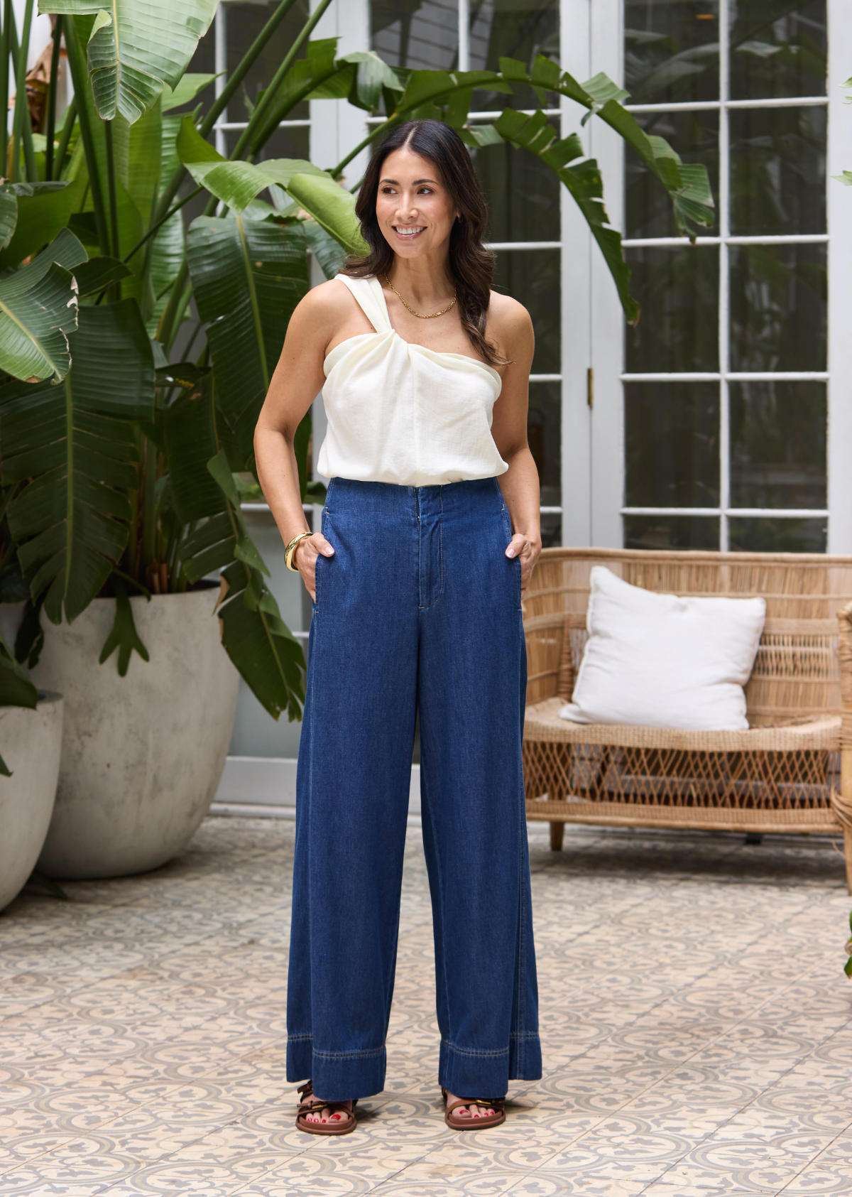 HOLLAND WIDE LEG DENIM PANT
