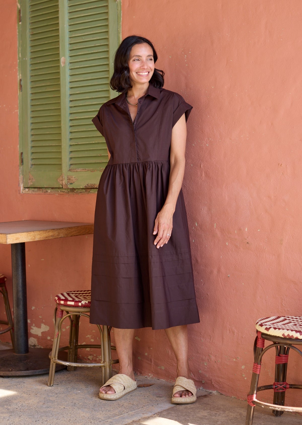GRACIE SHIRTDRESS - CHOCOLATE