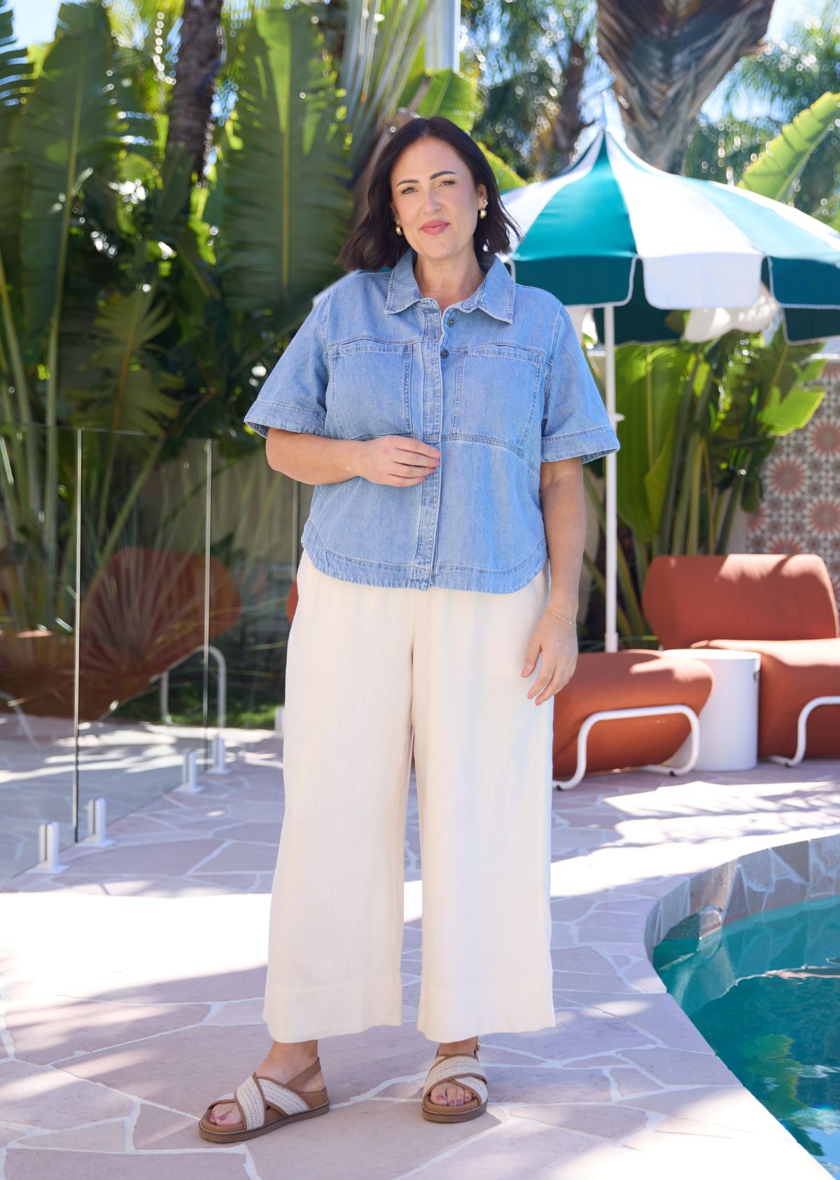 AMARA CROP PANT - CREME