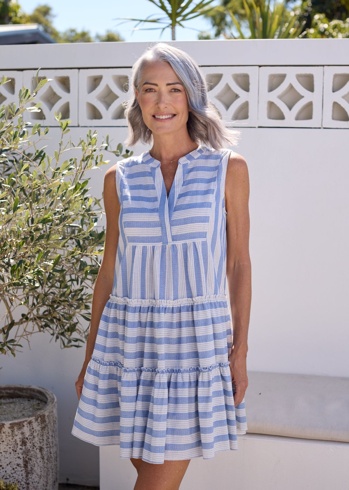 ELKA MINI DRESS - CHAMBRAY