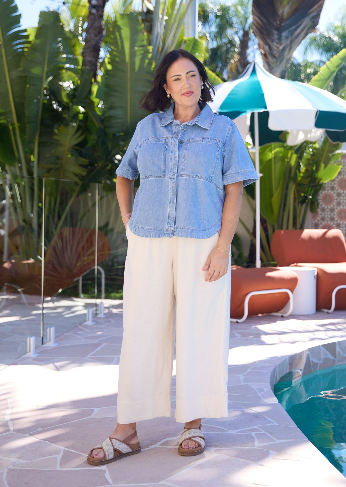 AMARA CROP PANT - CREME