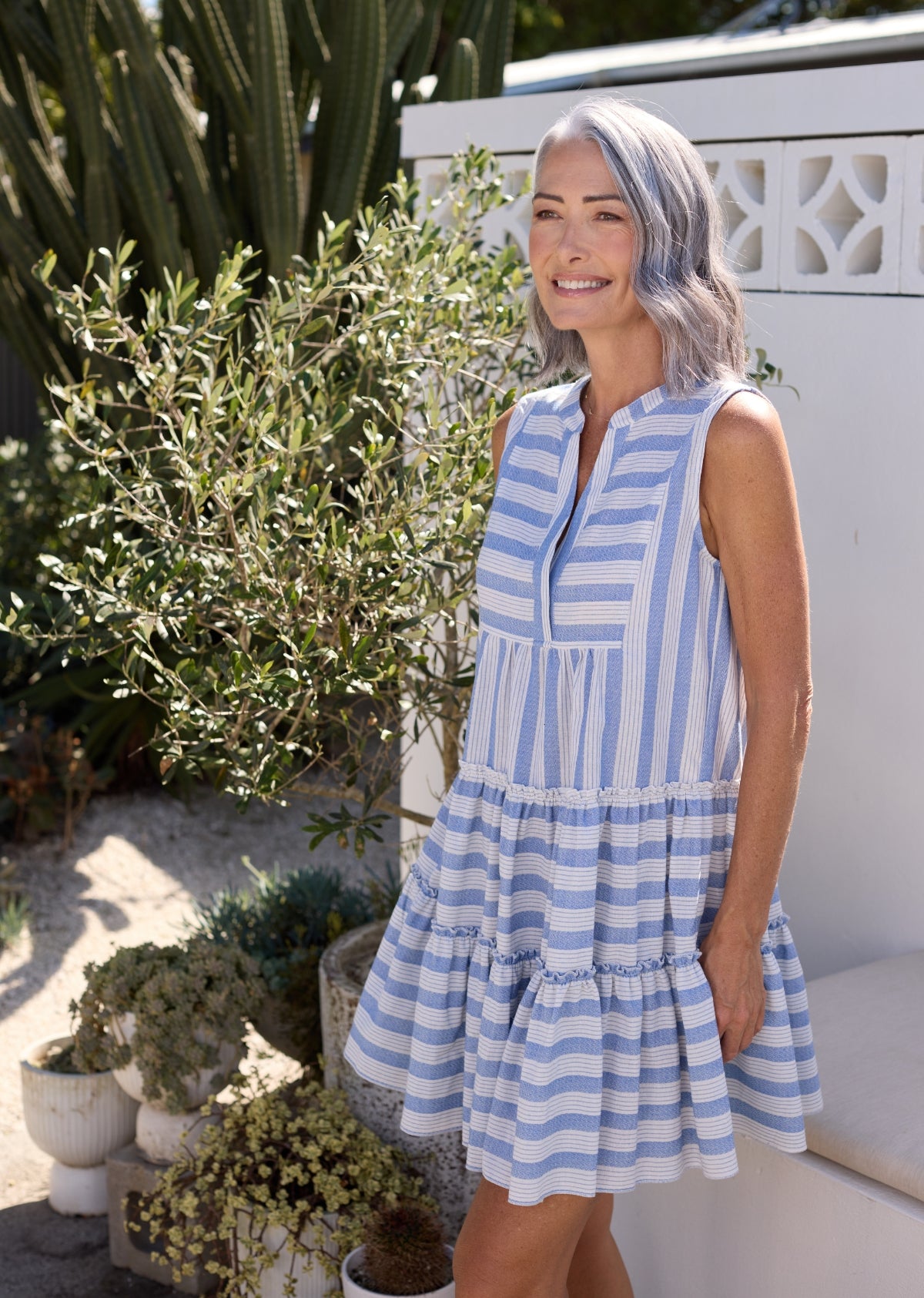 ELKA MINI DRESS - CHAMBRAY