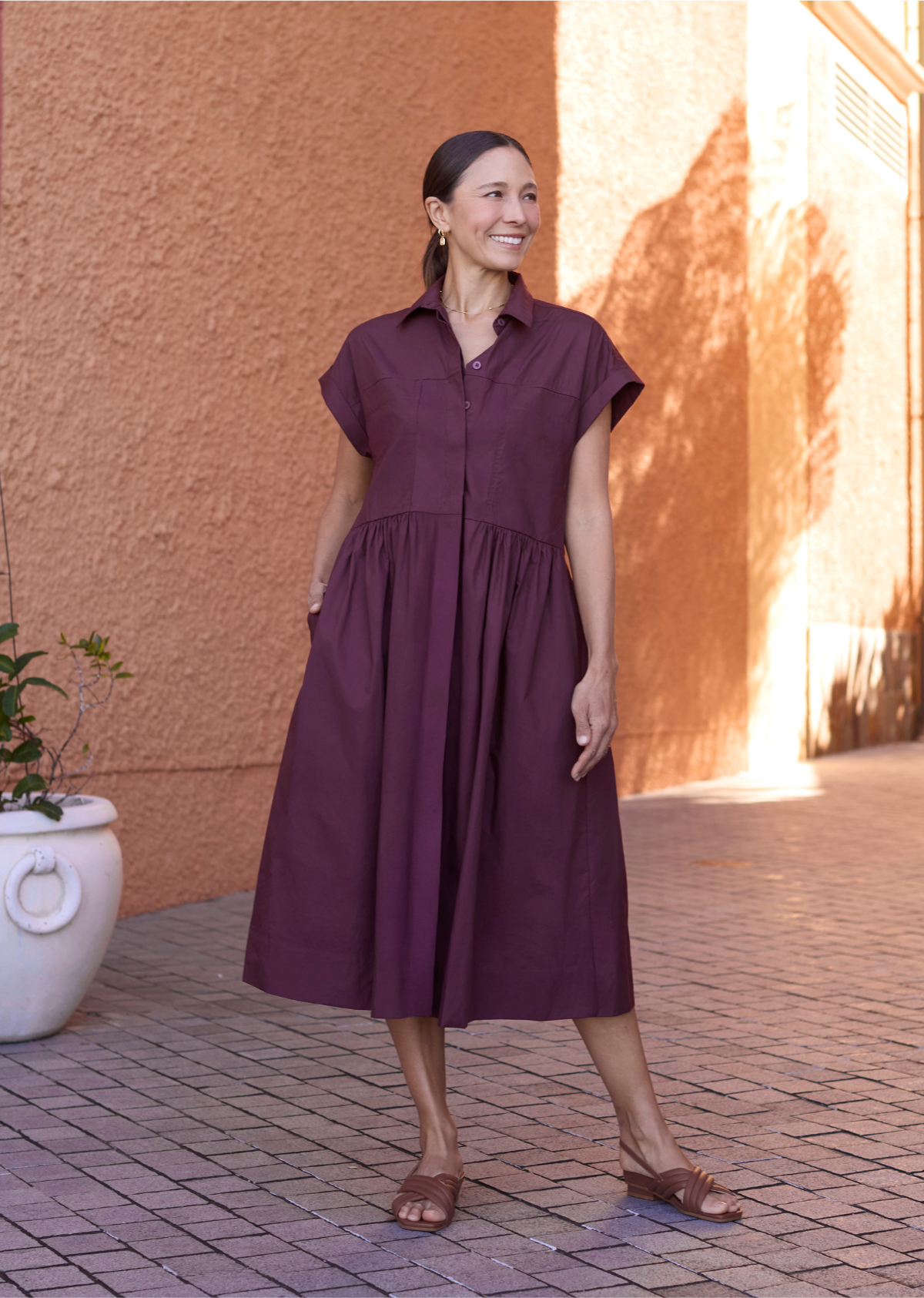HARPER SHIRTDRESS - WINE